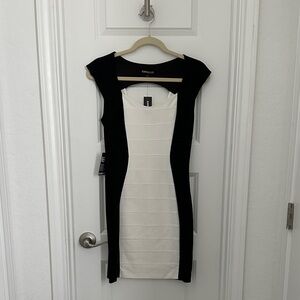 Express Two-Tone Black and White Mini Dress